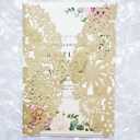 5''x7.3'' 20PCS Champagne Wedding Invitation Cards with Butterfly and Envelopes Glitter Laser Cut Lace Flora Invitations for Wedding Engagement Quinceaera Party (Champagne Glitter)
