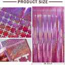 Pink Tinsel Curtain Party Backdrop,10pcs Square Foil Fringe Curtain Pastel Pink Streamers Party Decorations for Bachelorette Princess Birthday Valentines Day Sleepover Slumber Theme