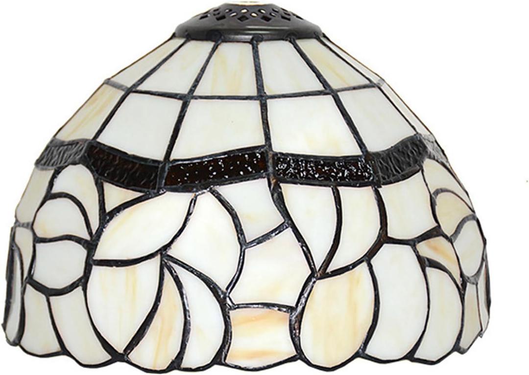 4 x 8-Inch Tiffany Style Lampshade Replacement, Pastoral Floral Stained Glass Lamp Shade Only for Table Lamps Pendant Lamp Wall Lights,Small hole