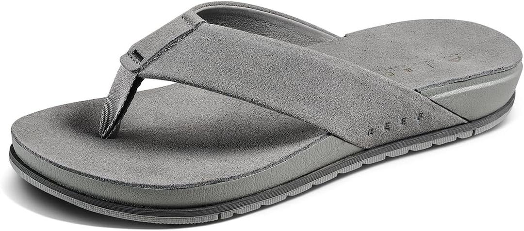 Reef Ojai Men's Sandal, Premium Suede, Soft Cushion Footbed (12, Grey)
