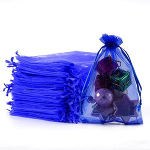 Meowoo 100PCS Organza Bags, 5x7in Small Mesh Bags Drawstring, Mesh Gift Bags Drawstring for Jewelry, Candy, Christmas, Sachets, Bathroom Soaps, Makeup Organza, Wrapping Supplies(Preciousblue)