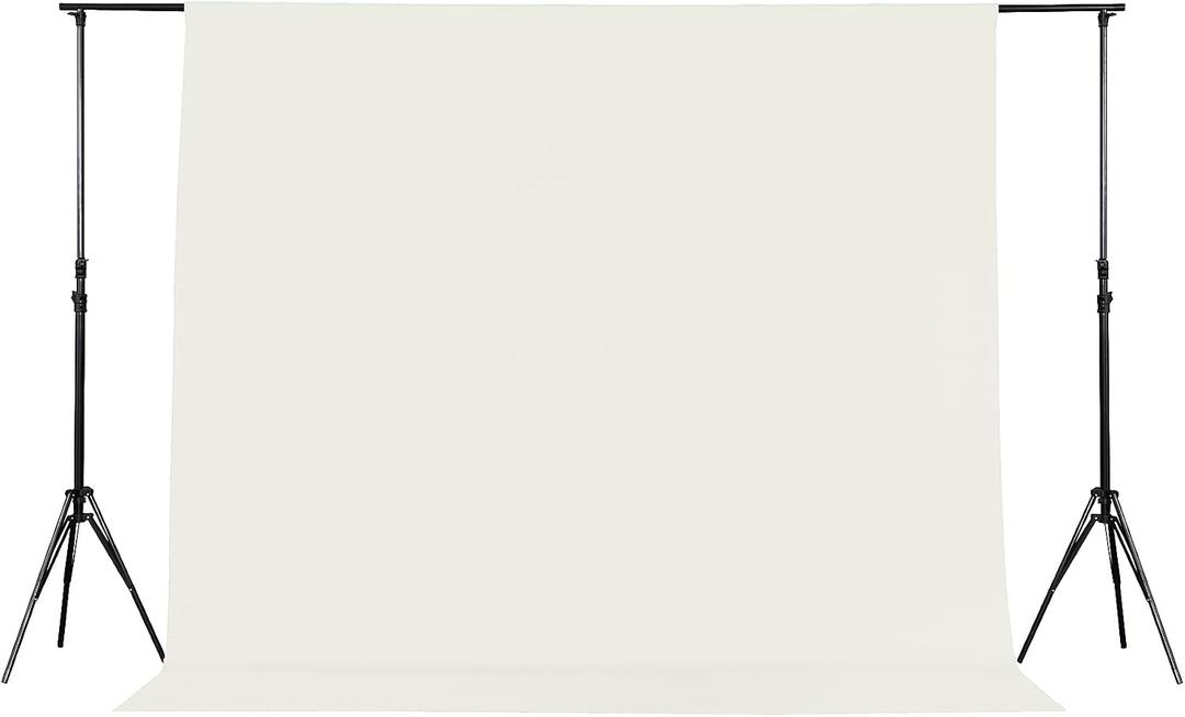 Joccun 10X10FT Ivory Backdrop Background for Photography,Polyester Backdrop Curtain Background Screen for Photography,Photoshoot,Video Recording,Studio(10X10ft,Ivory)