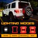 Clear Lens LED Tail Lights Compatible with Jeep Wrangler JL 2018-2026, Pair