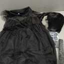 VOKOFAYE Black Dress Costume for Girls 4-5 Years Old, Kids Black Dress Up Clothes with Wig & Accessories, Halloween Cosplay Gift for Party