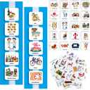 133 Pieces Visual Schedule Cards Daily Routine Home Chore Chart Autism Learning Materials Wall Kids Planner With 6 Blue Background Cards 139 Hook and Loop Dots for Home School Education