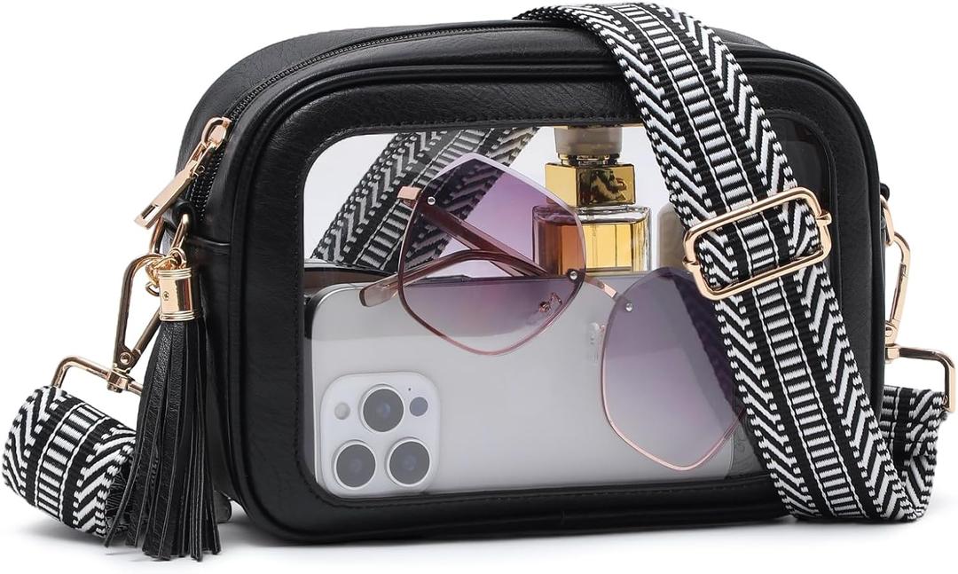 Clear Bag for Stadium Events, Clear Crossbody Purse for Women, Small Stadium Approved Bag for Concerts Games
