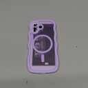 3 in 1 Magnetic for iPhone 17 Case, Cute Wavy [Full Camera Protection] [Fit for MagSafe] 1X Screen Protector+1X Wrist Strap, AntiSlip Trendy Women Girly Phone Case for iPhone 17 6.3", Light Purple