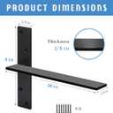 Floating Shelf Bracket 3/8" Thick Heavy Duty Shelf Brackets 4 Pack Free Hanging Countertop Support Bracket 10" Lx2.5 W Floating Wall Brackets for Cabinets, Granite, Dishwasher, Bench Seats Vanities