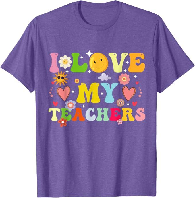 Graduation I Heart My Teachers I Love My Teachers Men Women Kids T-Shirt (Purple, S)