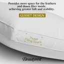 Beautyrest Goose Feather Down Fiber Gusseted Pillows, Firm Hotel Pillow Luxury Bed Pillows, 100% Cotton Cover, Queen/Jumbo Size Set of 2