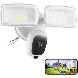 Onforu 2K Hardwired Floodlight Camera, 3500LM Motion Activated Outdoor Security Camera, 5G/2.4G WiFi Color Night Vision | 2-Way Audio | Siren | 24/7 Recording | IP65 Weatherproof | Works with Alexa