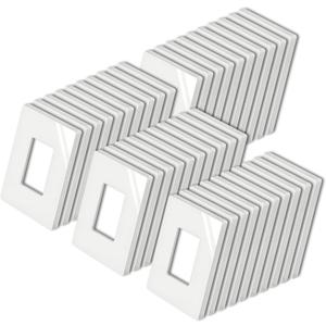BESTTEN [40 Pack] Mid-Size Screwless Decorator Wall Plate, Midway Receptacle Outlet Cover, Midsized 1 Gang Switch Plate, USWP4 Glossy Off White, UL Listed, H4.88" x W3.11"