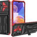 Case for Galaxy A23 4G Case, for Samsung A23 5G/for Galaxy M23 5G SM-A236U Wallet Case with Detachable Card Holder, Stand Rugged Shockproof Protective Phone Cover for Samsung Galaxy A23 Red