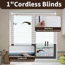 1" Cordless Mini Blinds 20" W x 72" H, White Vinyl Blinds, Horizontal Light Filtering, Window Blinds for Indoor Windows, Office, Kitchen, Bathroom and Living Room.