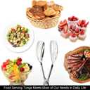 KEBE 2-PACK Serving Tongs for Cooking Buffet Party Catering, Thickening Food Serving Cake Bread Kitchen Salad Tongs, Stainless Steel