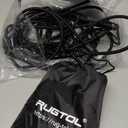 Rugtol Bungee Cords with Hooks, Upgrade 12pcs Assortment Heavy Duty Outdoor with 48'' Adjustable Bungee Cords Carabiner Black, 6'' Canopy Tarp Ball Ties and Tarp Clips for Tents, Cargo, Camping