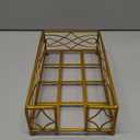 Antique Gold Elegant Sturdy Guest Napkin Holder | Premium Disposable Paper Hand Towel Storage Tray Caddy | Classic Brass Vintage Bronze | Bathroom Kitchen Dining Table Wedding Party Dcor