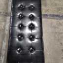 Christopher Knight Home Guernsey Leather Wood-Frame Storage Ottoman, Black