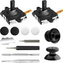 Joystick Replacement Kit for Oculus Quest 2 Controller, Repair Kit for Me-ta Quest 3 Controller, Include 2 Joysticks, T5 Screwdriver, Tweezer, Pry Tool, 4 Thumbstick Grips (Gray-13-in one)