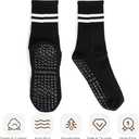 Pilates Socks Yoga Socks with Grips for Women Non Slip Barefoot Workout Crew Sock for Pregnant Ballet Dance (One Size, Blue)