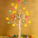 2 Pack Easter Birch Tree with Light, USB or Batteries Operated with Timer, Artificial Tree Light 24 inch with 36 Eggs Indoor Hanging Ornaments for Easter Party Decoration