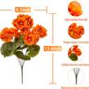 2 x Artificial Fall Flowers Faux Geraniums for Outdoor Indoor Fall Autumn Decoration, 8 Bundles Silk Fake Fall Flowers Plants Look Real UV Resistant for Outside Planters Yard Patio Porch