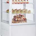 2.1 Cu.Ft. Commercial Bakery Display Refrigerator, Countertop Refrigerated Case, Display Fridge, Single Door, Merchandiser Beverage Cooler, 3 Layers, LED, Adjustable Shelves, Restaurants, Bars, Shops (EXP 06/08/30)