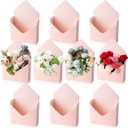 Geyee 10 Pcs Mother's Day Florist Bouquet Envelope Boxes Pink Flower Bouquet Packaging Gift Paper Wrapping Flower Bags for Arrangements Mother's Day Wedding Party Birthday, 9.3' x 3' x 13.8''