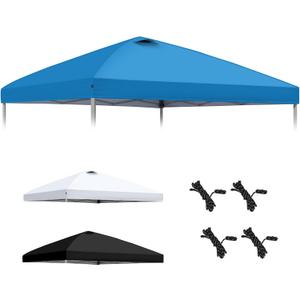 HYPER VENTURE 10x10ft Replacement Canopy Top with Air Vent, Waterproof & UV Protection for Straight Leg Frame, Outdoor Pop Up Canopy Tent Cover for Patio Garden Camping (Blue)