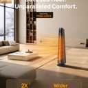 DREO Space Heater Large Room, 30" Electric Heaters with Remote, 120 Oscillation, Adjustable Thermostat, 5 Heat & 3 Fan levels, 8 Safety Protections, 25dB Quiet, 1-12H Timer, Heater for Office, Black