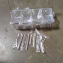 Jucoan Large Ice Chilled Condiment Server with Lid, 4 Compartments Chilled Condiment Caddy, Bar Garnish Serving Platter Holder Tray for Mimosa Taco Salad Bar, 2 Tongs, 6 Forks