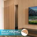 Art3d Slat Wood Wall Paneling for Interior and Ceiling Decoration - Pack of 4pcs + 1pc End-Trim, Size 108 x 5.7in.- Oak