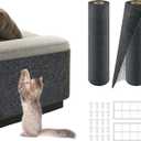 2Pack Total 78.7"x15.8" Cat Scratch Mat for Cat Couch Furniture and Wall Protector | Trimmable Self-Adhesive Carpet Climb Cat Scratcher for Covering Cat Tower and Replacement Pads (Dark Grey)