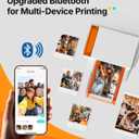 Liene Amber M110 Bluetooth Photo Printer 80 Sheets, Portable Photo Printer for iPhone, Thermal Dye Sublimation, Picture Printer 60 Sheets 4x6 Paper & 20 Sheets 3" Square Sticker Paper & 2 Cartridges