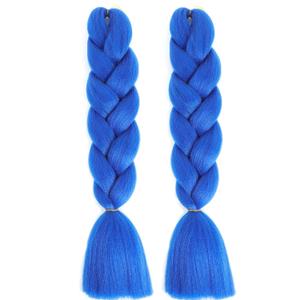 Herina Blue Braiding Hair For Braids 2pcs Blue Hair Extensions High Temperature Jumbo Braiding Hair For Braids(2 Pcs/pack) (2 Pcs 24 Inch)