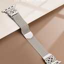 BEEXI Stainless Steel Magnetic Loop Compatible with Apple Watch Band 42/41/40/38mm Women Mesh Celtic Knot Dressy Strap for iWatch Series 11/10/9/8/7/6/5/4/3/2/1/Ultra(1/2/3)/SE(1/2/3) Starlight