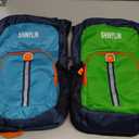 Shinylin 2 Pcs Kids Hydration Backpack with 1.5L Water Bladder Lightweight Kids Hiking Backpack Water Rucksack for Boys Girls Climbing Running (Blue, Green)