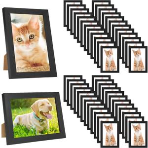 YOUKE OLA Set of 50 Picture Frame Bulk Photo Frames Wall Mounting Simple Photo Frames Multi Picture Frames for Wall or Tabletop, Black
