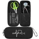 CDBXPRG Stethoscope Case for 3M Littmann Classic III,Stethoscope Bag for Lightweight II S.E,Cardiology IV,Extra Room for Doctor & Nurse Accessorie Black