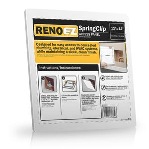 RenoEZ Access Panel For Drywall - 12x12 inch - No Tools Required - Wall Hole Cover - Access Doors For Drywall - Spring Loaded for Wiring | HVAC | Plumbing - Textured White (1)