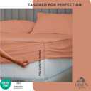 Linen Home 100% Cotton Percale Weave King Fitted Sheet Only - Crisp, Cool & Breathable, Long Staple Combed Cotton, 16" Deep Pocket, All-Around Elastic, Hotel Quality, Tera Clay