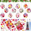Tinideya 184 Pcs 12 Sets DIY Christmas Ball Ornaments Kit Pressed Flower Christmas Decoration Balls Hanging Adults Christmas Art Crafts for Xmas Trees Party Holiday Decor Included Instructions