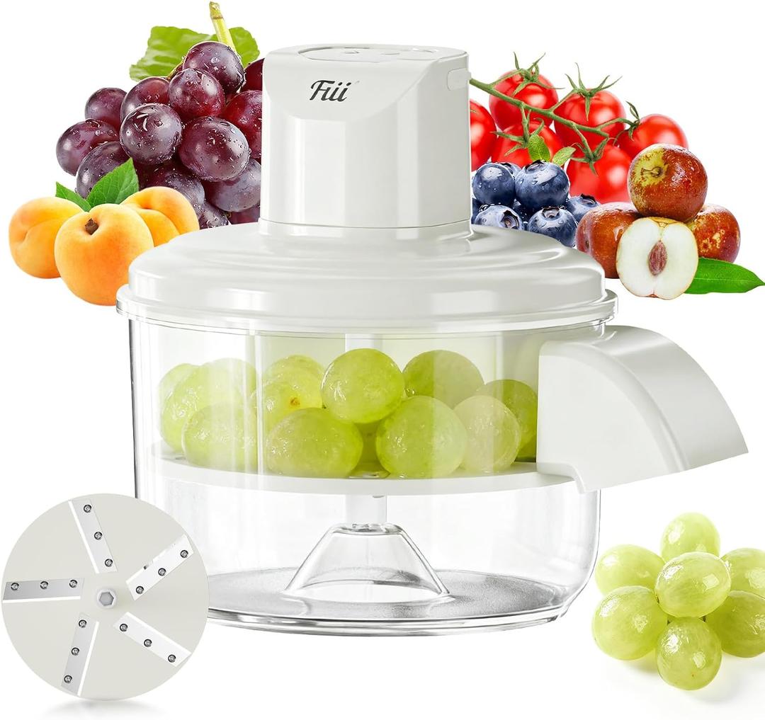 Electric Grape Peeling Machine  Automatic Peeler Skin Remover Tool for Small Fruits. 20s Fast Peeling Rechargeable Wireless, Easy Clean for Home & Commercial Use, Grape Garlic Cherry Tomato Peeler (Milk White)