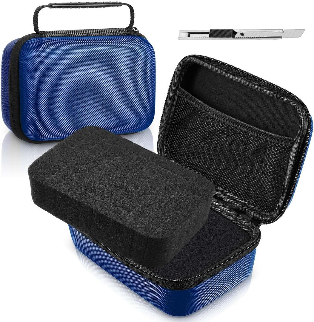 Relaxweex EVA Hard Case with Customizable Foam 13.5 x 9.8 x 5.5 Inch Protective EVA Carrying Case Shockproof Outdoor for Camera, Digital Products, Electronic Instruments with Knife, Blue