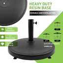 T&Jero 44 lb Round Heavy Duty Patio Market Umbrella Base Weight Stand with Wheels for Outdoor, Black