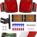 Cyfie LED Trailer Light Kit, Super Bright Submersible Brake Stop Turn Tail License Lights for Under 80" Camper Truck RV Boat Snowmobile, IP68 Waterproof, DOT Certified, 25ft Wiring Harness