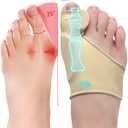 2 Pcs Bunion Corrector for Women Men Bunion Pain Relief, Big Toe Straighteners, Breathable Bunion Correction Socks with Built-in Gel Pad, Big Toe Spacer Separators (Beige)