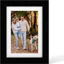 YESKAY 5x7 Picture Frame - 5 x 7 Photo Frame Made of Solid Oak Wood and Real Glass,Display Picture 4x6 with Mat or 5x7 Without Mat,5 by 7 Frames for Wall & Tabletop(Color Black)