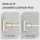 UIOSANRT Brushed Nickel Shower Curtain Rod 31-68 Inches Non-Slip Shower Rod Tension Mounted No Drill Tension Shower Curtain Rods Spring Tension Rod for Windows Bathroom