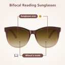 EASY READ Bifocal Reading Sunglasses for Women Fashion Sun Readers UV400 Protection(Magnification 1.75, Gradient Brown)